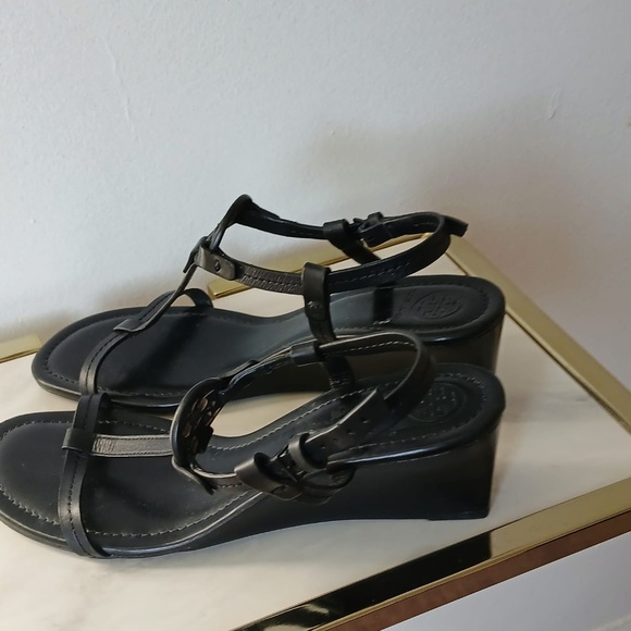 Tory Burch Miller Black Leather Ankle Strap Sandals for Women’s Size 8M. - Picture 3 of 10